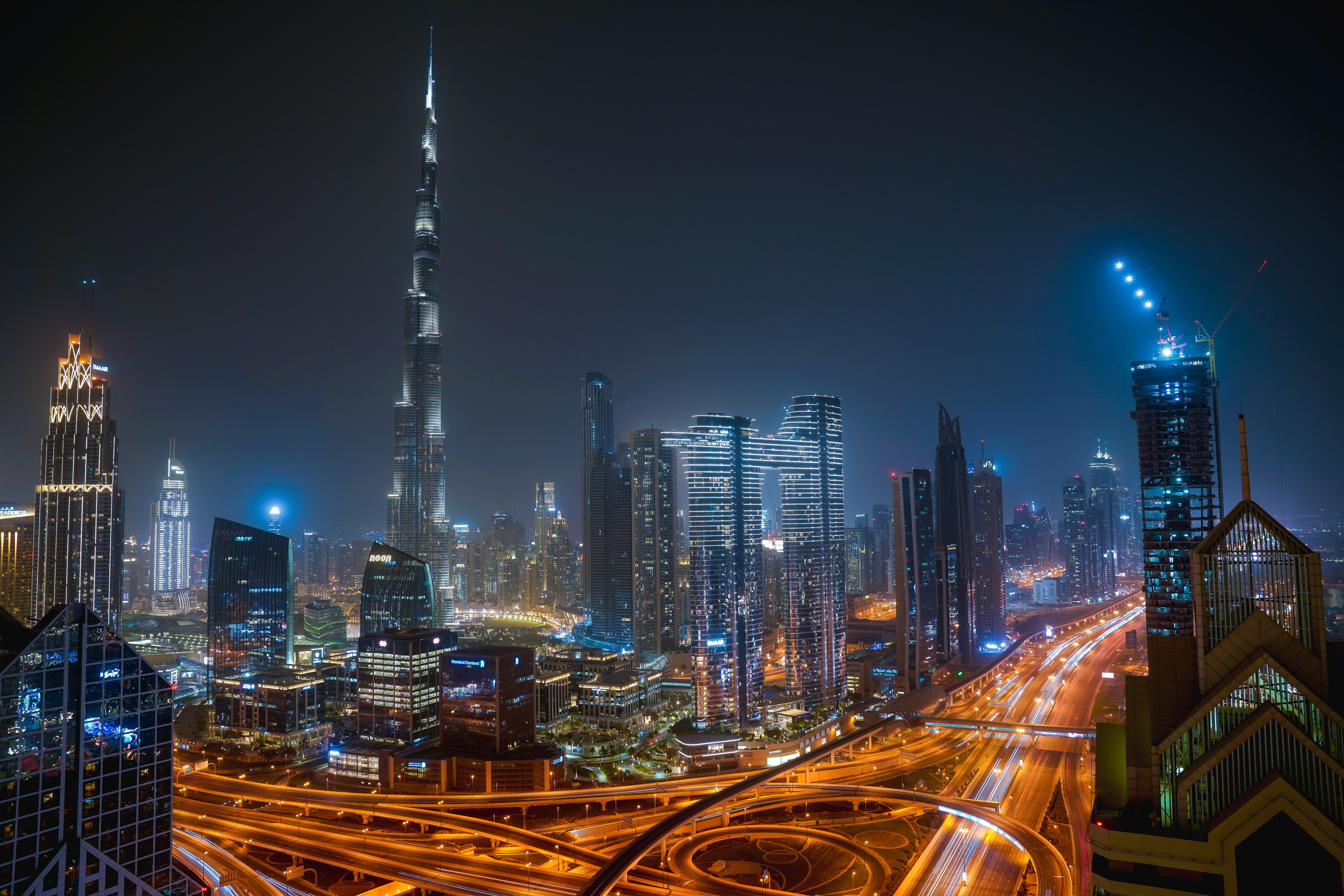 Dubai city lights at night
